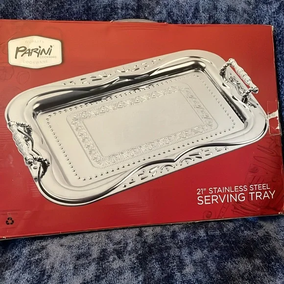 NIB PARINI Stainless Steel Serving Tray - Picture 4 of 4